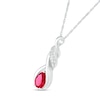 Thumbnail Image 2 of Pear-Shaped Lab-Created Ruby and White Sapphire Cascading Infinity Ribbon Pendant in Sterling Silver