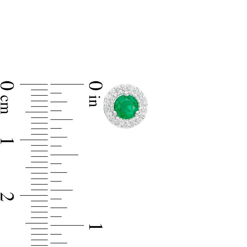 Main Image 2 of Emerald and Diamond Accent Frame Charm in 10K White Gold