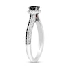 Thumbnail Image 2 of Enchanted Disney Villains Cruella 1 CT. T.W. Black and White Diamond and Garnet Engagement Ring in 14K White Gold
