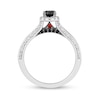 Thumbnail Image 3 of Enchanted Disney Villains Cruella 1 CT. T.W. Black and White Diamond and Garnet Engagement Ring in 14K White Gold
