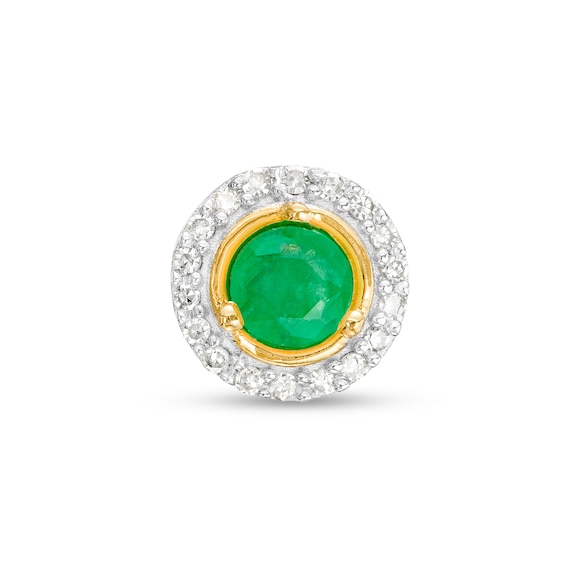 Emerald and Diamond Accent Frame Charm in 10K Gold