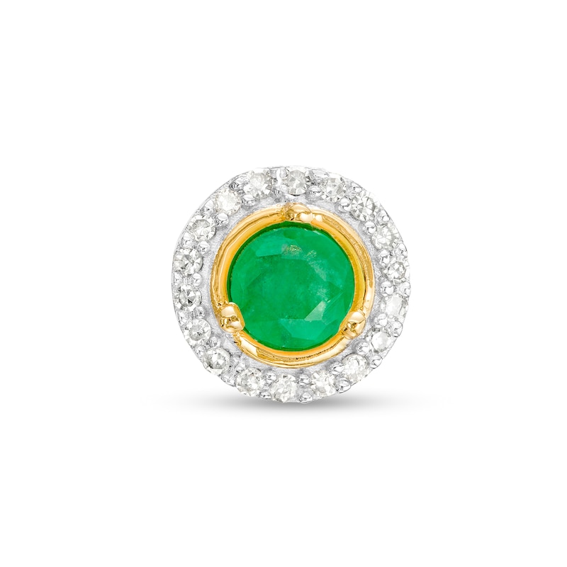 Main Image 1 of Emerald and Diamond Accent Frame Charm in 10K Gold