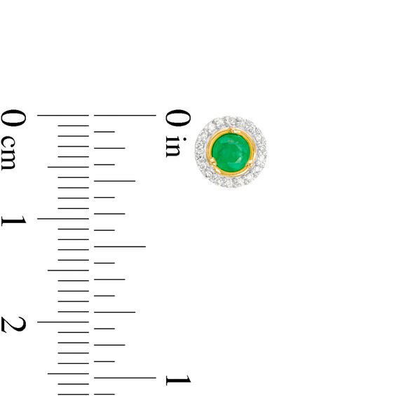 Emerald and Diamond Accent Frame Charm in 10K Gold