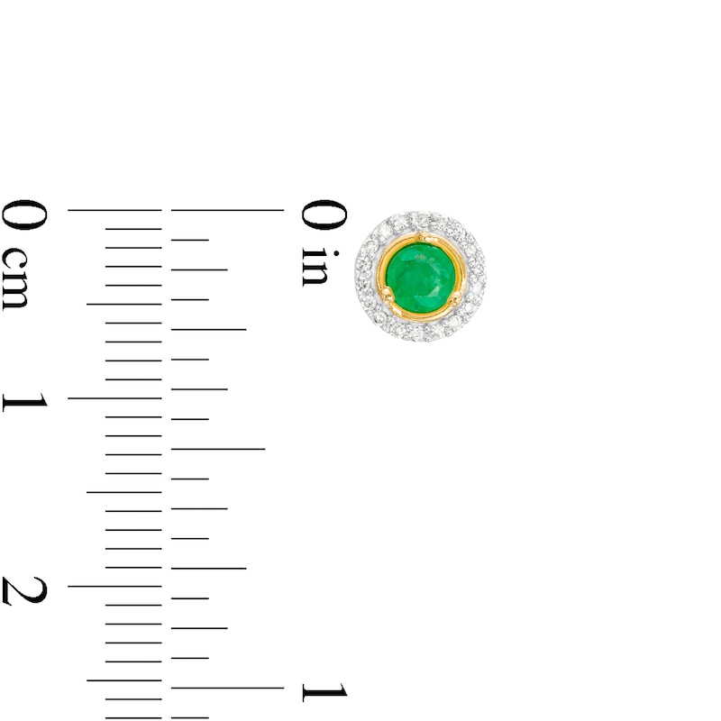 Main Image 3 of Emerald and Diamond Accent Frame Charm in 10K Gold