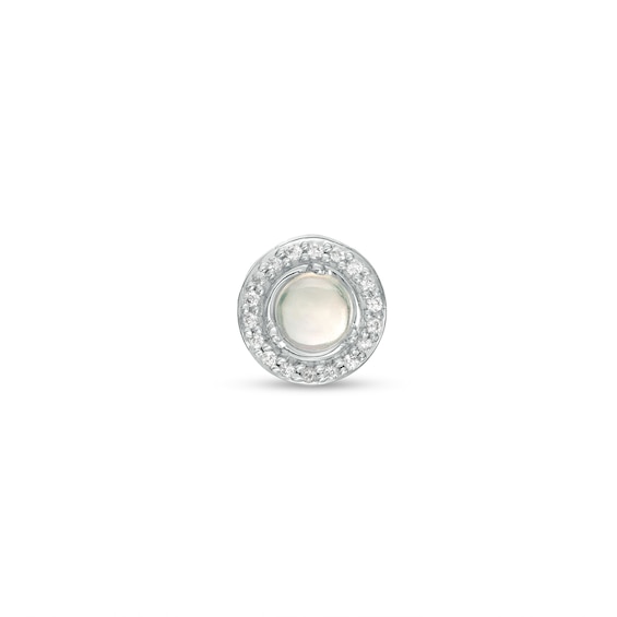 Opal and Diamond Accent Frame Charm in 10K White Gold