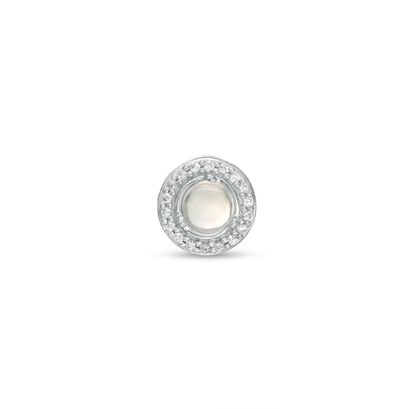 Main Image 1 of Opal and Diamond Accent Frame Charm in 10K White Gold