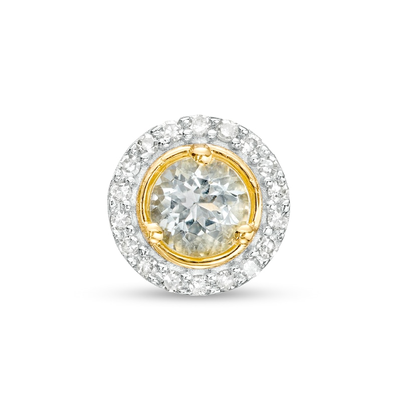 Main Image 1 of Aquamarine and Diamond Accent Frame Charm in 10K Gold