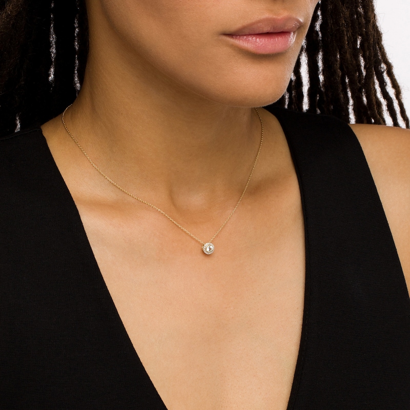Main Image 2 of Aquamarine and Diamond Accent Frame Charm in 10K Gold