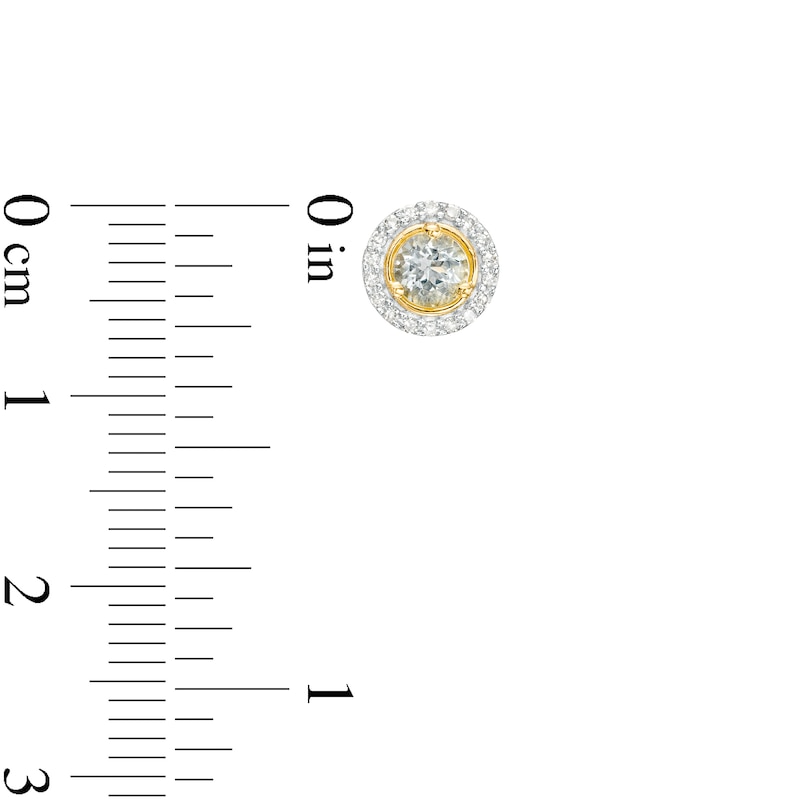 Main Image 3 of Aquamarine and Diamond Accent Frame Charm in 10K Gold