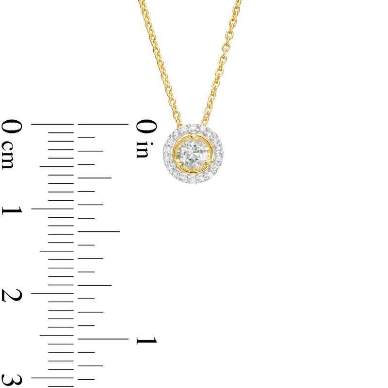 Main Image 3 of Aquamarine and Diamond Accent Frame Pendant in 10K Gold