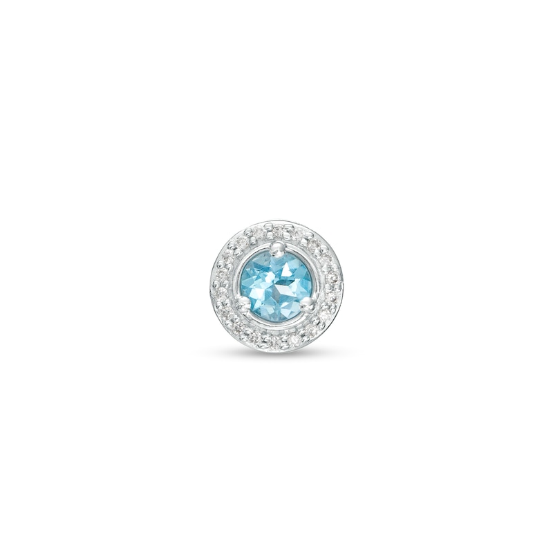 Main Image 1 of Swiss Blue Topaz and Diamond Accent Frame Charm in 10K White Gold