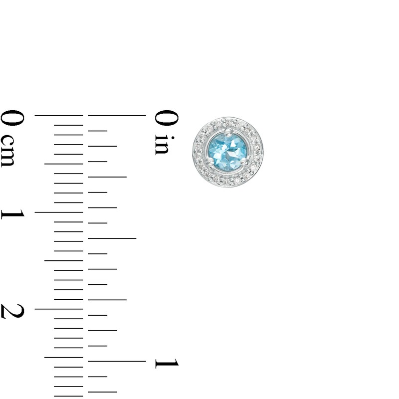 Main Image 3 of Swiss Blue Topaz and Diamond Accent Frame Charm in 10K White Gold