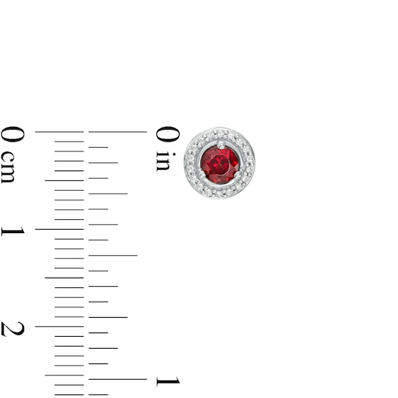 Garnet and Diamond Accent Frame Charm in 10K White Gold