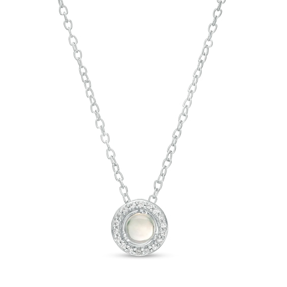 Opal and Diamond Accent Frame Pendant in 10K White Gold