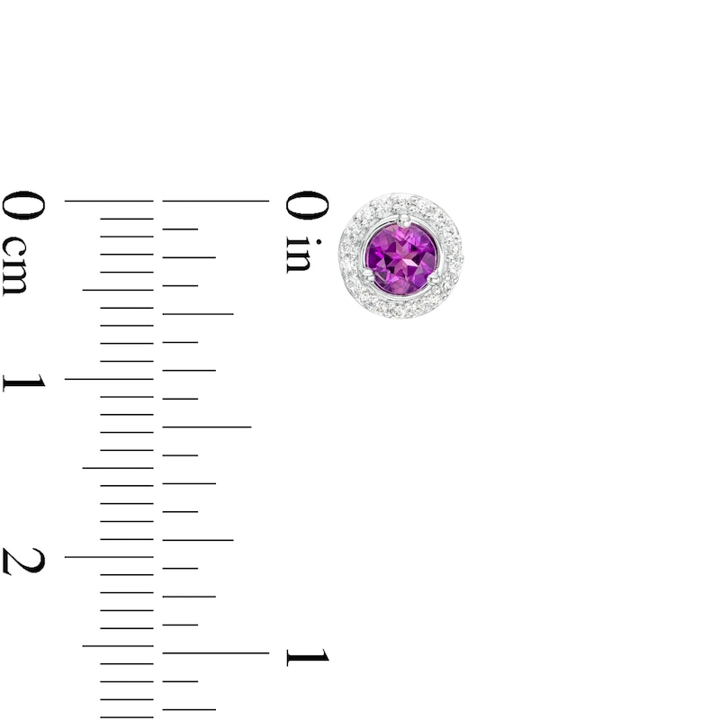 Main Image 3 of Amethyst and Diamond Accent Frame Charm in 10K White Gold
