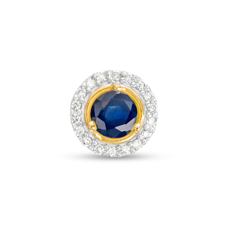 Main Image 1 of Blue Sapphire and Diamond Accent Frame Charm in 10K Gold