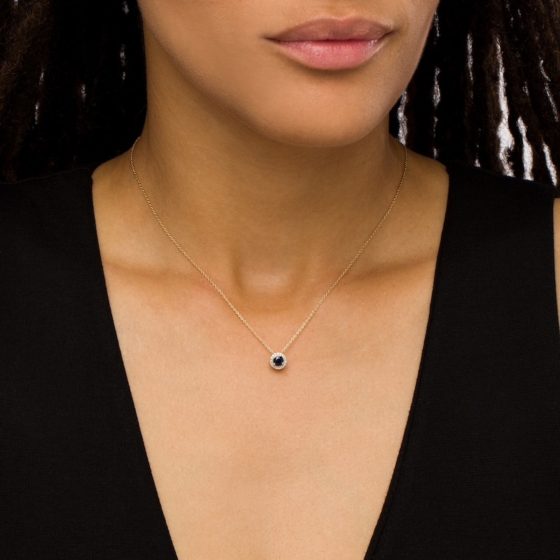 Main Image 2 of Blue Sapphire and Diamond Accent Frame Charm in 10K Gold