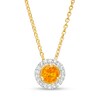 Thumbnail Image 1 of Citrine and Diamond Accent Frame Pendant in 10K Gold
