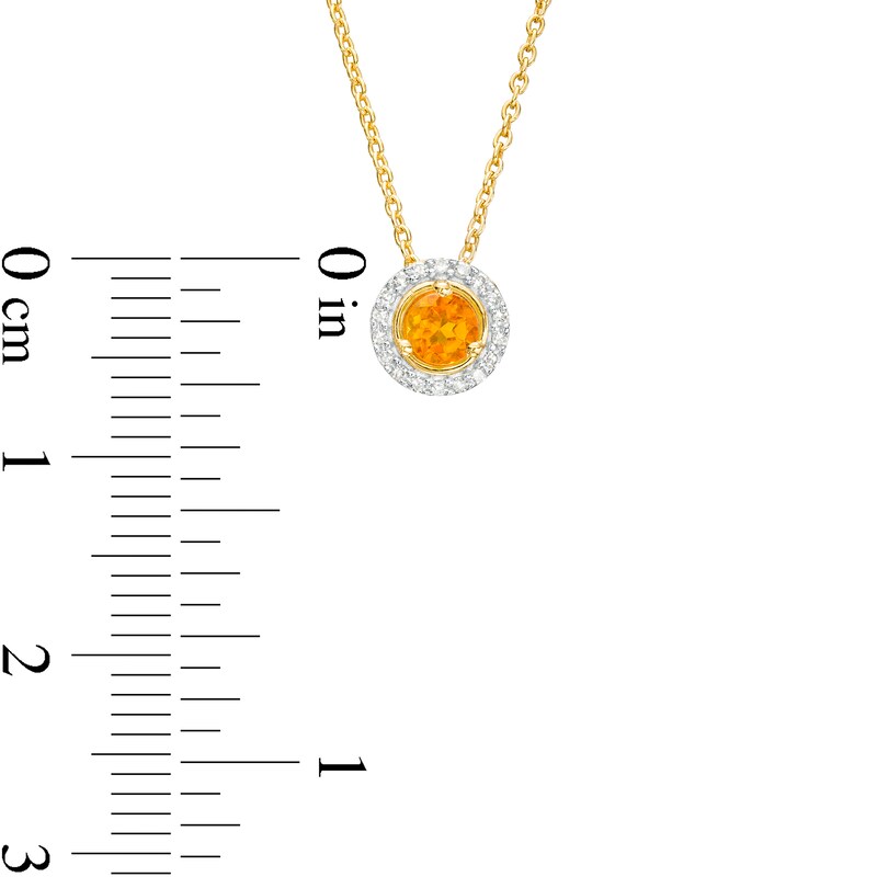 Main Image 3 of Citrine and Diamond Accent Frame Pendant in 10K Gold