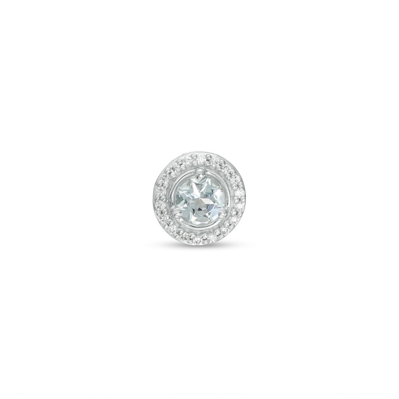 Aquamarine and Diamond Accent Frame Charm in 10K Gold