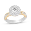 Thumbnail Image 1 of Enchanted Disney Belle 1-1/4 CT. T.W. Diamond Scallop Frame Double Row Engagement Ring in 14K Two-Tone Gold