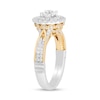 Thumbnail Image 2 of Enchanted Disney Belle 1-1/4 CT. T.W. Diamond Scallop Frame Double Row Engagement Ring in 14K Two-Tone Gold