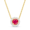 Thumbnail Image 1 of Ruby and Diamond Accent Frame Pendant in 10K Gold