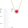 Thumbnail Image 4 of Ruby and Diamond Accent Frame Pendant in 10K Gold