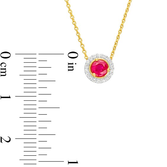 Ruby and Diamond Accent Frame Pendant in 10K Gold