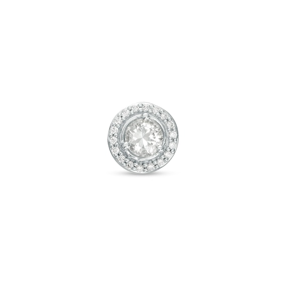 White Sapphire and Diamond Accent Frame Charm in 10K White Gold
