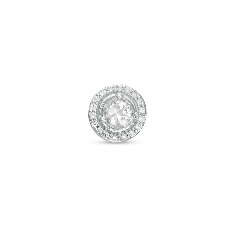 Main Image 1 of White Sapphire and Diamond Accent Frame Charm in 10K White Gold