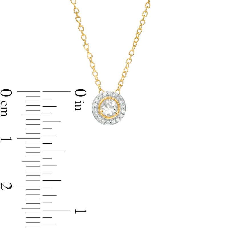 White Sapphire and Diamond Accent Frame Pendant in 10K Gold