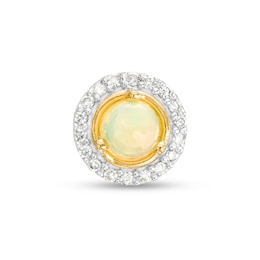 Opal and Diamond Accent Frame Charm in 10K Gold