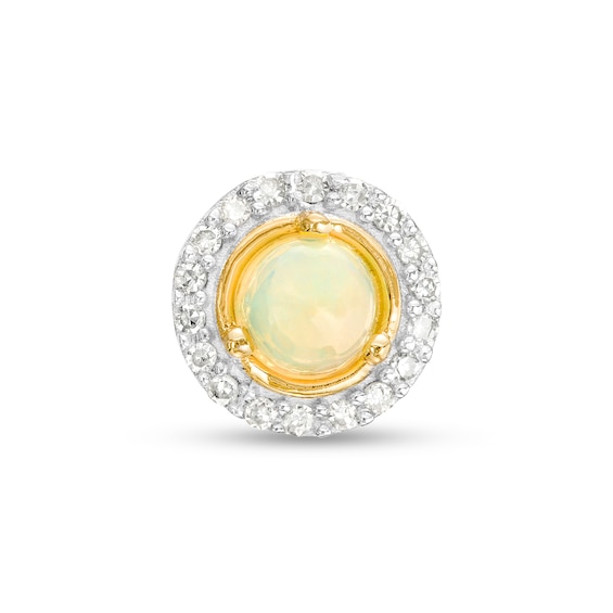 Opal and Diamond Accent Frame Charm in 10K Gold