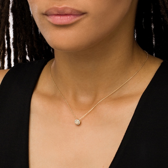 Opal and Diamond Accent Frame Charm in 10K Gold
