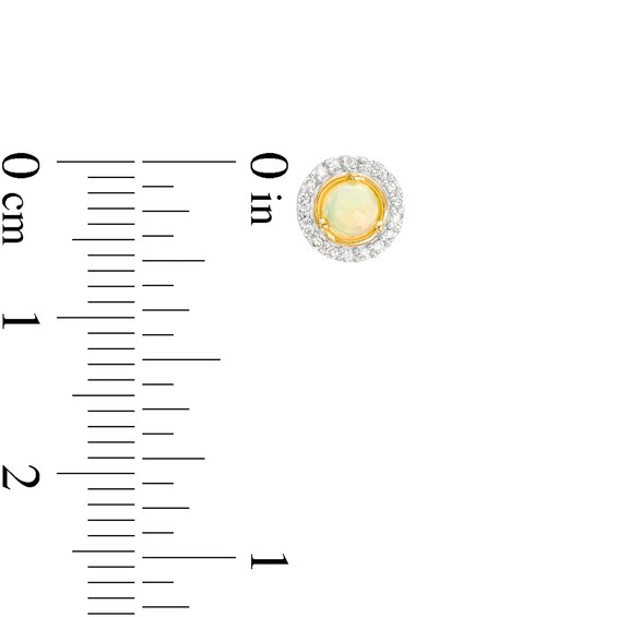 Opal and Diamond Accent Frame Charm in 10K Gold