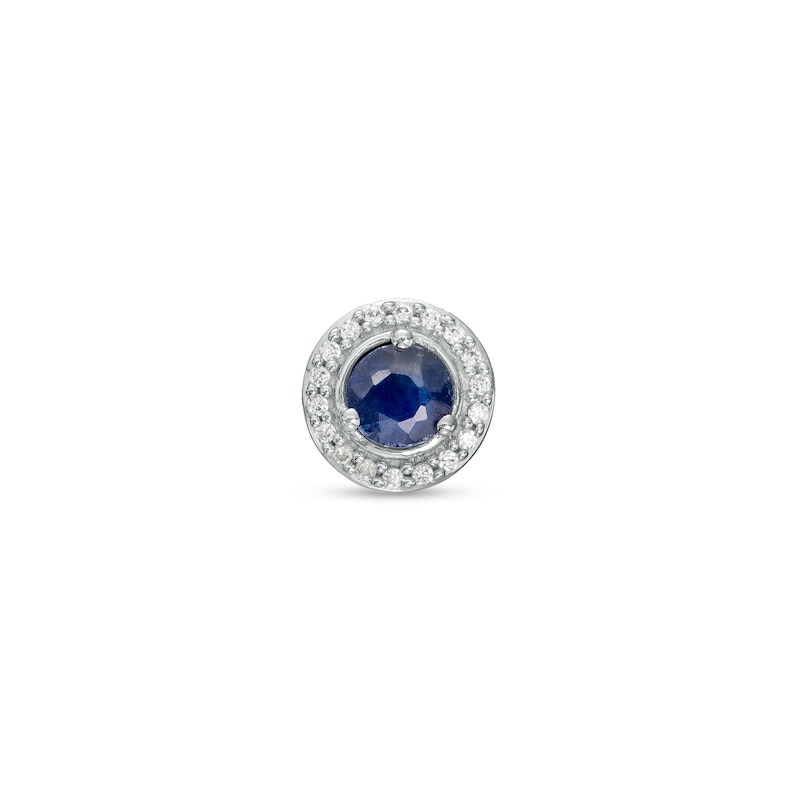 Main Image 1 of Blue Sapphire and Diamond Accent Frame Charm in 10K White Gold