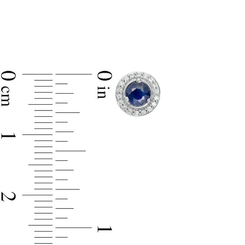 Main Image 2 of Blue Sapphire and Diamond Accent Frame Charm in 10K White Gold