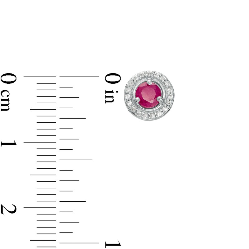 Main Image 2 of Ruby and Diamond Accent Frame Charm in 10K White Gold
