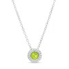 Thumbnail Image 1 of Peridot and Diamond Accent Frame Pendant in 10K White Gold