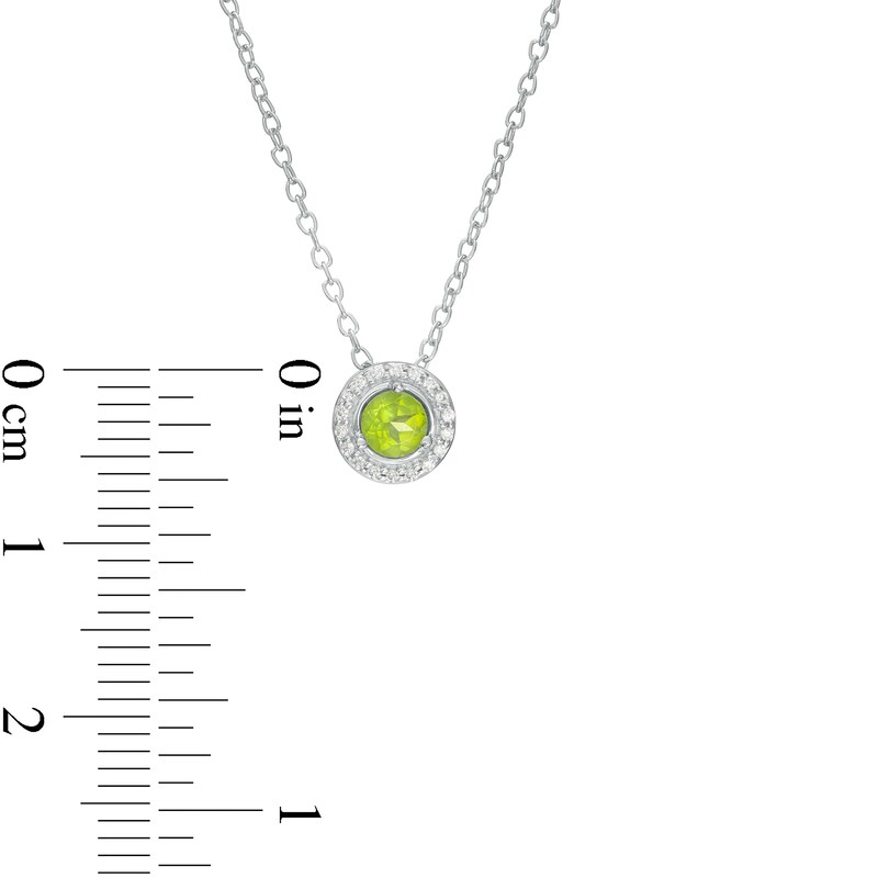 Main Image 3 of Peridot and Diamond Accent Frame Pendant in 10K White Gold