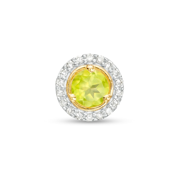 Peridot and Diamond Accent Frame Charm in 10K Gold
