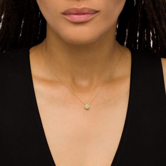 Peridot and Diamond Accent Frame Charm in 10K Gold