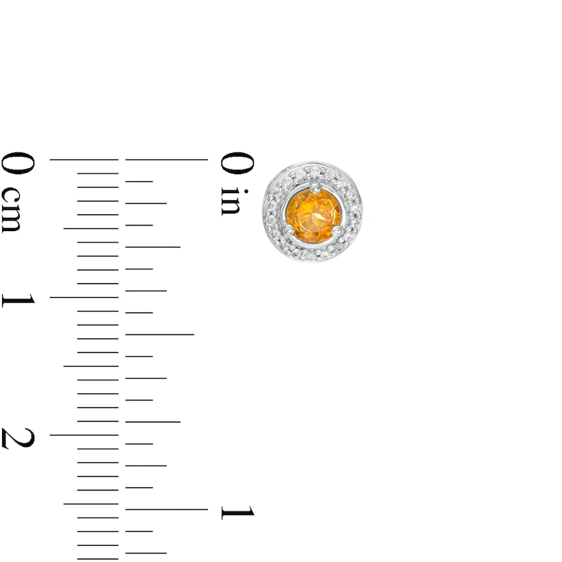 Citrine and Diamond Accent Frame Charm in 10K White Gold