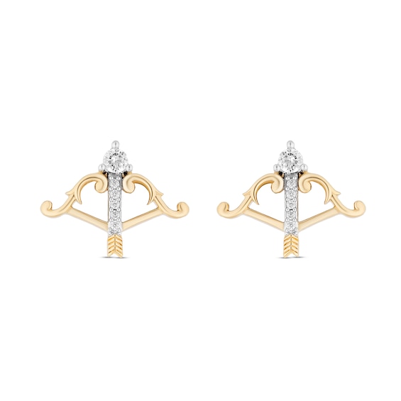 Collector's Edition Enchanted Disney Brave 10th Anniversary 1/10 CT. T.w. Diamond Arrow Stud Earrings in 10K Gold