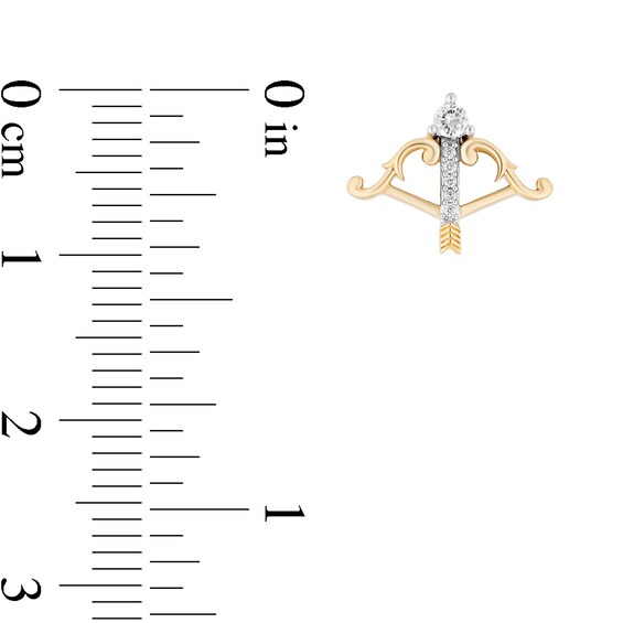Collector's Edition Enchanted Disney Brave 10th Anniversary 1/10 CT. T.w. Diamond Arrow Stud Earrings in 10K Gold