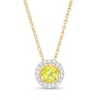 Thumbnail Image 1 of Peridot and Diamond Accent Frame Pendant in 10K Gold