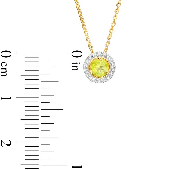 Peridot and Diamond Accent Frame Pendant in 10K Gold