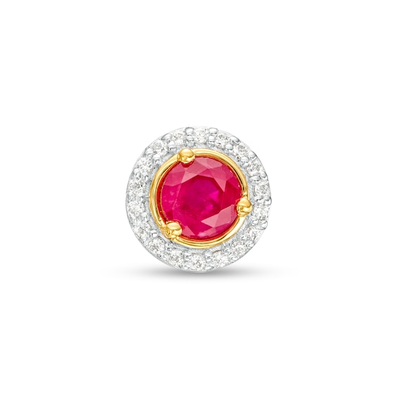 Ruby and Diamond Accent Frame Charm in 10K Gold