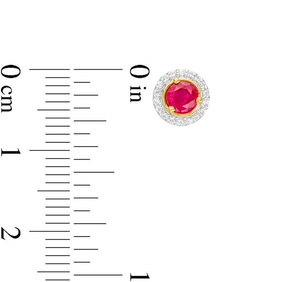 Ruby and Diamond Accent Frame Charm in 10K Gold